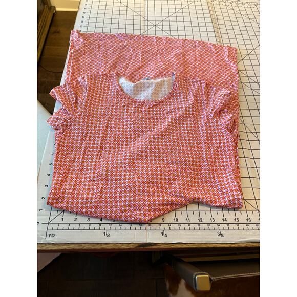 J McLaughlin Pink Orange Geometric Ruched Catalina Cloth Short Sleeve Dress Sz S - Picture 7 of 9